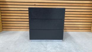 Black Wooden Side Table With 2 Draws