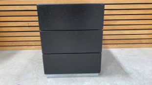 Black Wooden Side Table With 2 Draws