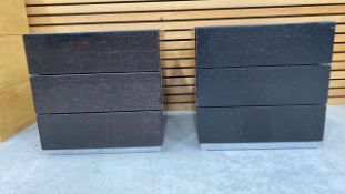 Black Wooden Side Table With 2 Draws X2