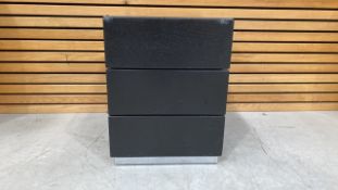 Black Wooden Side Table With 2 Draws