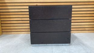 Black Wooden Side Table With 2 Draws