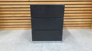 Black Wooden Side Table With 2 Draws