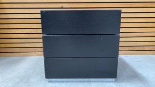 Black Wooden Side Table With 2 Draws