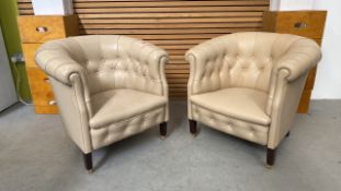 Poltrona Frau Buttoned Tub Accent Armchair X2