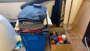 Large Quantity of Textiles and Paper