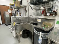 L Shaped Double Sink Unit