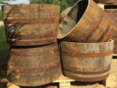 4 X HALF WHISKEY BARRELL PLANTERS