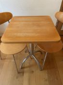 Table Solid Beach Wood And Metal