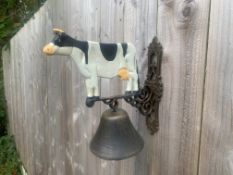 Boxed New Cast Iron Wall Hanging Cow Bell