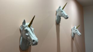 Unicorn Wall Ornament X3
