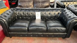 Black Chesterfield 3 Seater Sofa