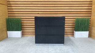 Black Wooden Cabinet With 2 Drawers