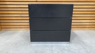 Black Wooden Cabinet With 2 Drawers