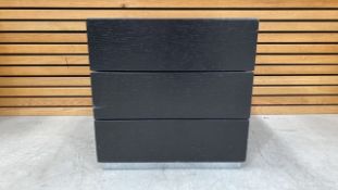 Black Wooden Cabinet With 2 Drawers