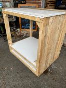 Wooden counter top with marble worktop