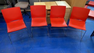 Red Plastic Chair X4