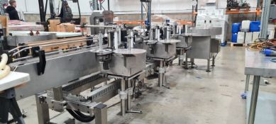 PLS 3 head labelling machine with conveyor & Turntable