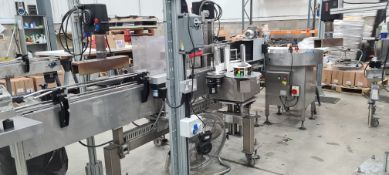 PLS 2 Head Labelling machine with conveyor & turntable