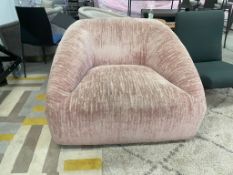 Large Pink Fabric Armchairs