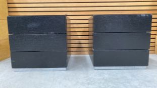 Black Wooden Cabinets With 2 Drawers X2
