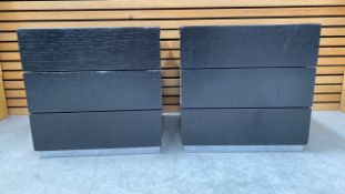 Black Wooden Cabinet With 2 Drawers X2