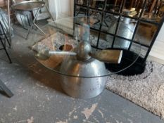 Large Aeroplane Propeller Desk & Glass Top