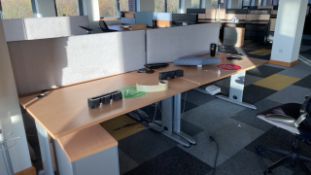 Bank of 4 Wooden Table With Grey Legs