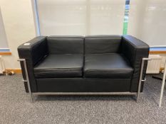 Black sofa two seater