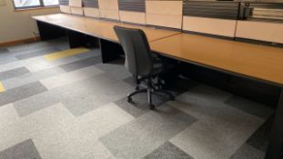 Bank Of 4 Wooden Desks With Black Legs