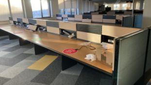 Bank Of 10 Wooden Tables With Black Legs