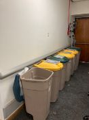 General waste bins and mixed recycling bins x6