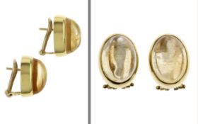 Ohrclips 10.5 gr 750/- Gelbgold mit Citrinen