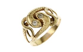 Ring 4.96 gr. 750/- Gelbgold mit Diamanten 0.10 ct Ringgroesse 56