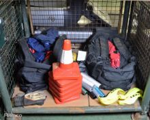 Sports equipment, kits, battens, rackets, cones, mits