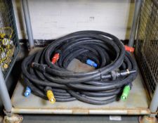 5x Heavy duty extension cable with M/F coupling 600vac 660amp