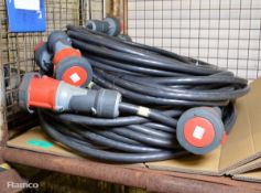 6x Mennekes PowerTOP Xtra 63a 400vac 3 Phase Power Harness 15m