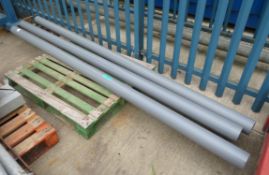 3x Grey Plastic Pipes - 114 Diameter x 3010 mm Long