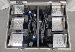 6 x Showtec Marquees Uplighter RGB with flight case