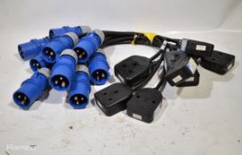 10 x 16a plug to 13a extension sockets