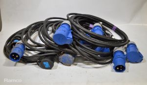 6 x 16a 5m extension cables