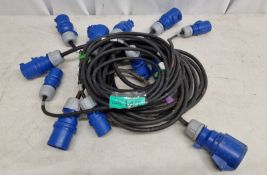 4 x 32a single phase 5m extension cable, 2 x 16a 3m extension cable