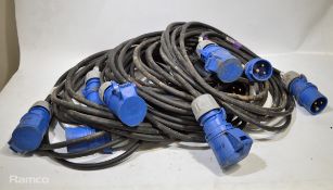 6 x 16a 5m extension cables