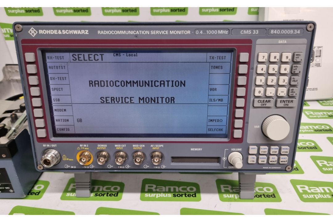 Rohde & Schwarz CMS33 Radiocommunication Service Monitor 0.4 - 1000mhz - 840.0009.34 with carry case - Image 2 of 7