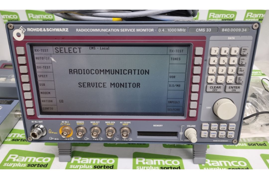 Rohde & Schwarz CMS33 Radiocommunication Service Monitor 0.4 - 1000mhz - 840.0009.34 with carry case - Image 2 of 12