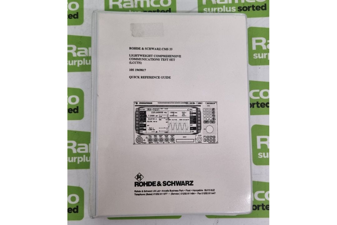 Rohde & Schwarz CMS33 Radiocommunication Service Monitor 0.4 - 1000mhz - 840.0009.34 with carry case - Image 6 of 7