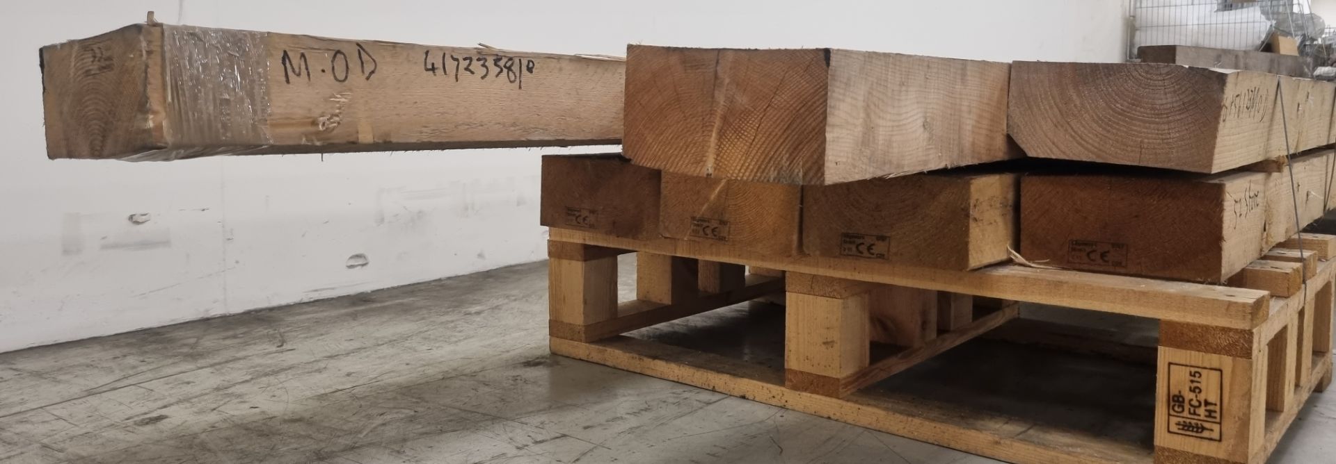 Pallet of 8"x4" (20x10cm) softwood, L480cm x 6, L540 x1, L600 x 1 - 8 pcs total - Image 4 of 6