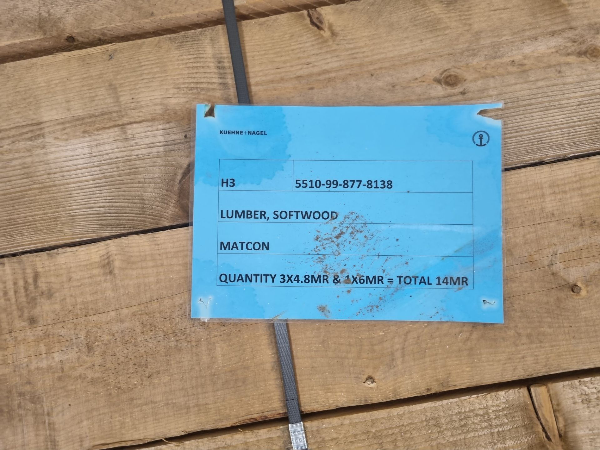 Pallet of 8"x4" (20x10cm) softwood, L480cm x 6, L540 x1, L600 x 1 - 8 pcs total - Image 2 of 6