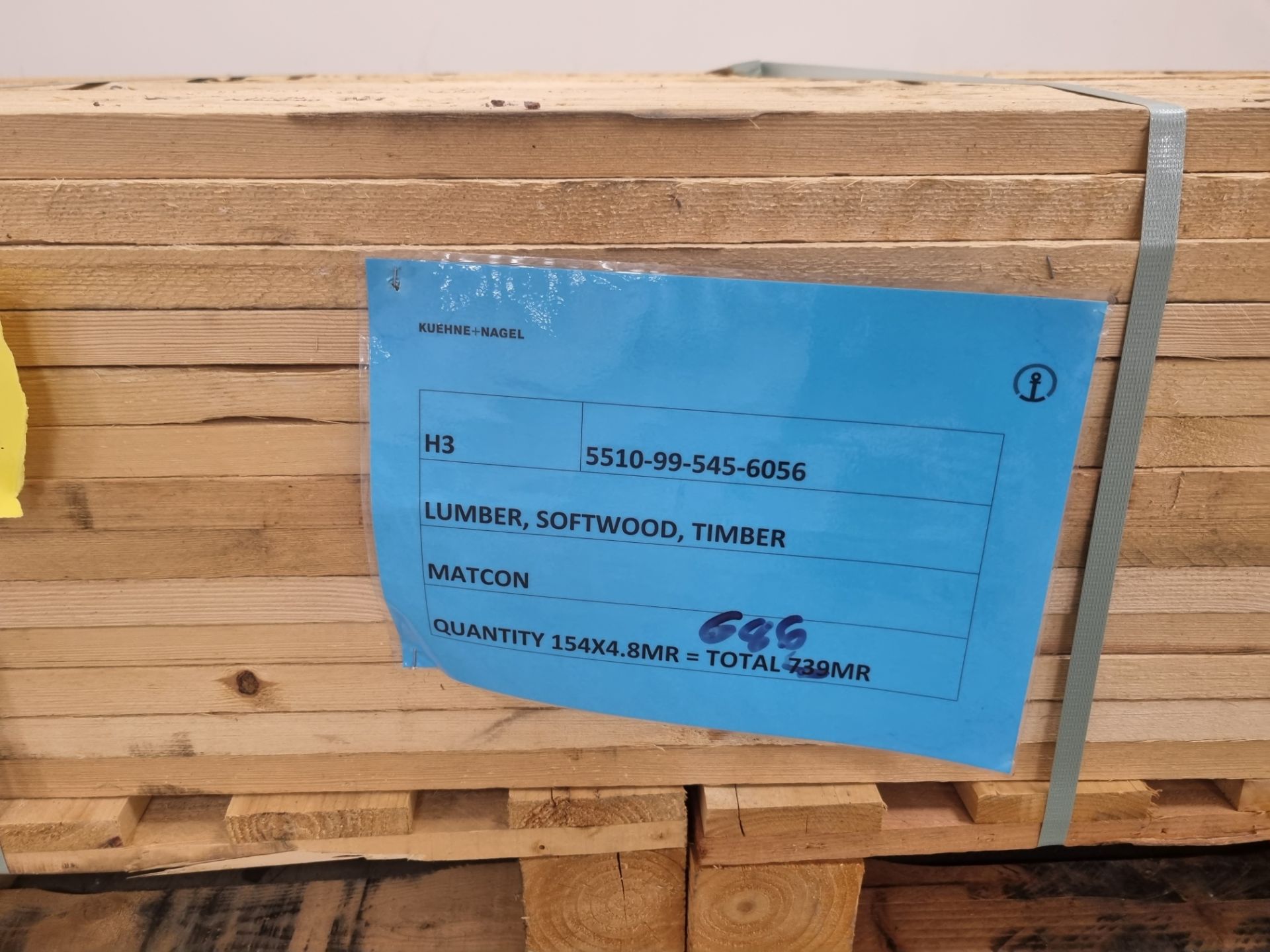 Pallet of 4"x1" (10x2.5cm) softwood, heat treated and debarked (GBFC-0452 DBHT) - L480cm - 143 pcs - Image 2 of 5
