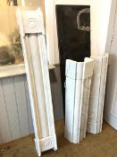 A marble fire surround with a black marble base and moulded columns and mantel (115cm x 134cm)