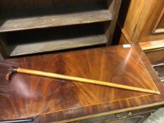 A Pitcairn Islands, carved wooden walking stick with seabird handle engraved Pitcairn Island (88cm)